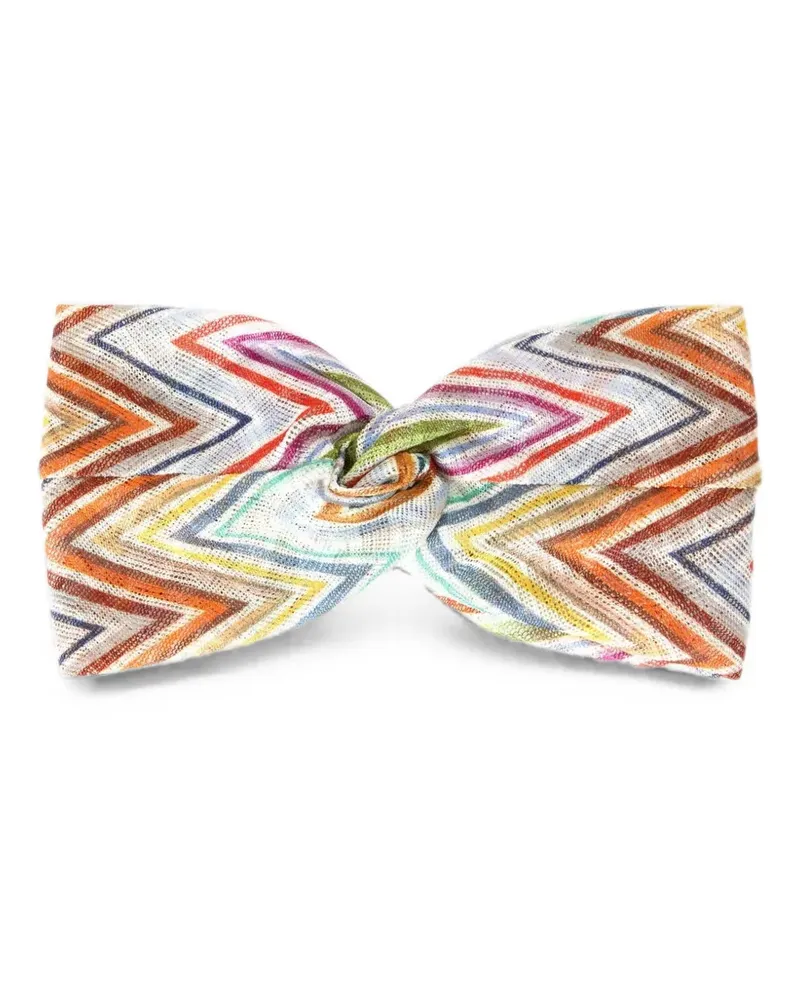 Missoni zigzag-knit twisted headband - Weiß Weiß