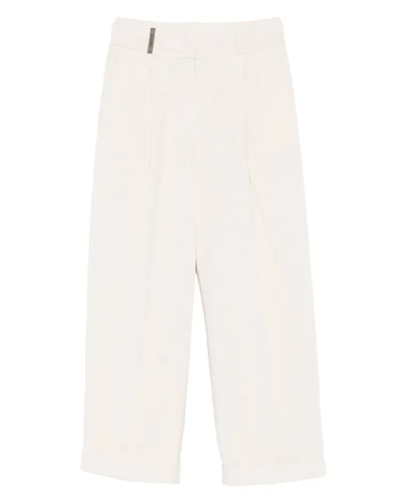 Peserico Tapered-Hose aus Cord - Weiß Weiß