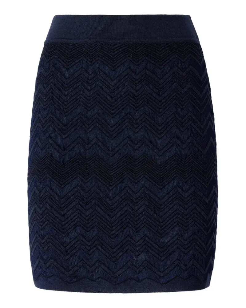 Missoni Minirock aus Viskose und Wolle mit Zickzackmuster - Blau Blau