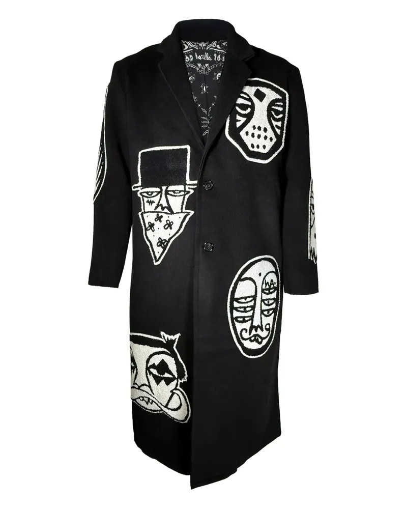 Haculla Time Capsule Mantel mit Applikation - Schwarz Schwarz