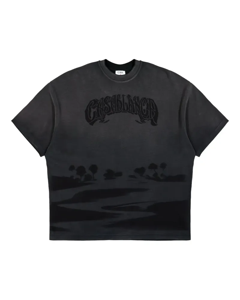 Casablanca Paris Black Sands T-Shirt mit Logo-Print - Schwarz Schwarz