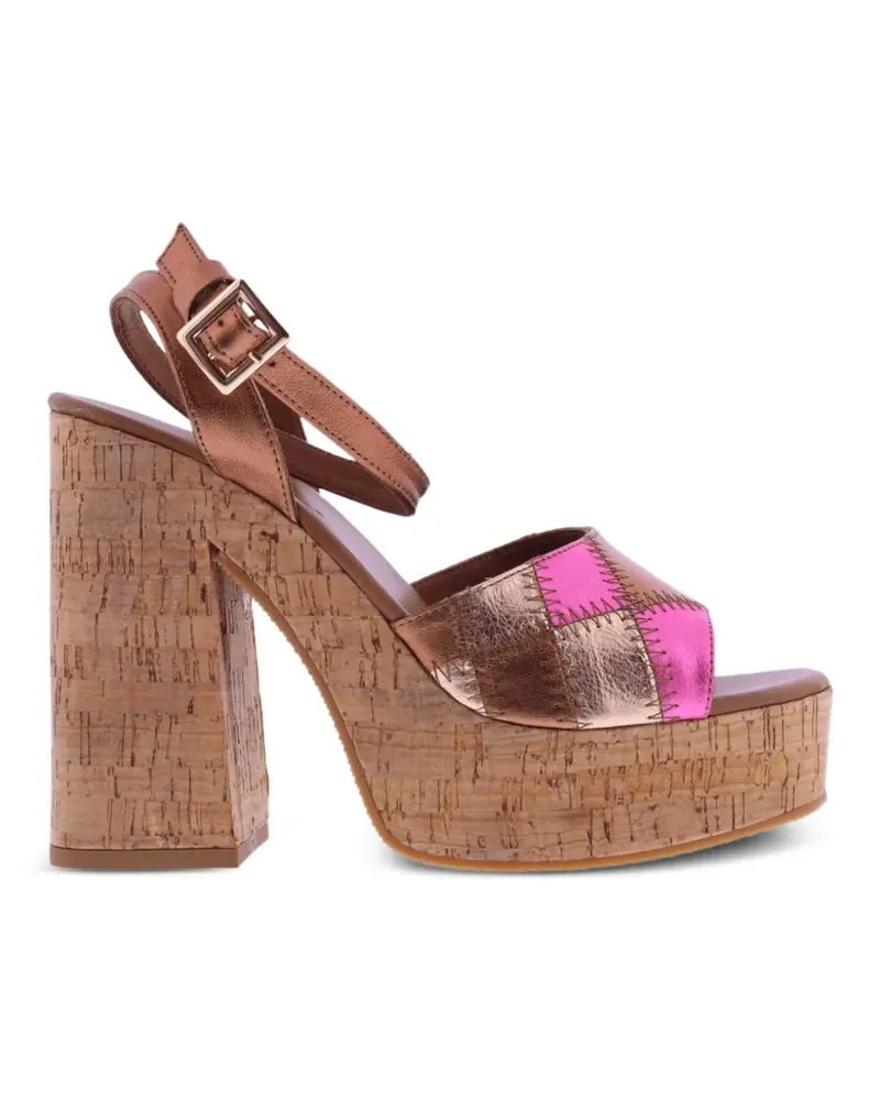 Inuovo Plateau-Sandalen im Patchwork-Look - Braun Braun