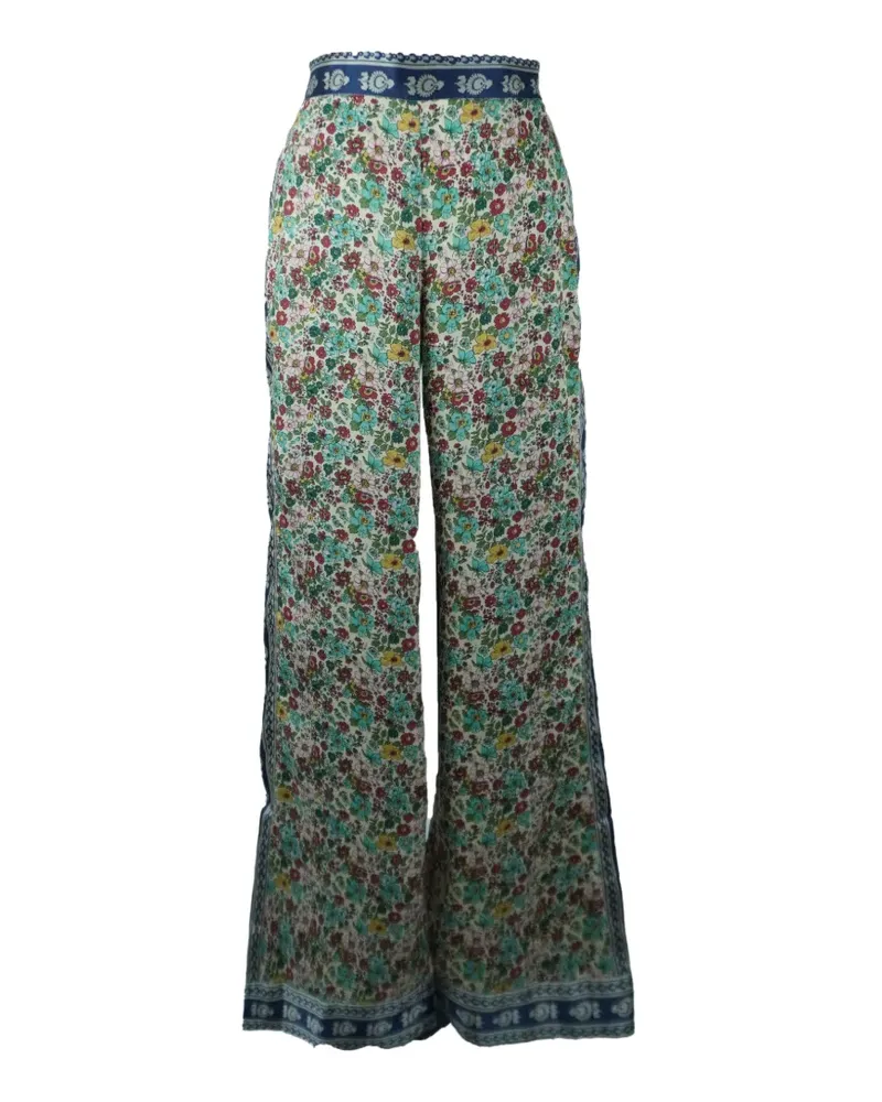 Sandro floral-print palazzo pants - Grün Grün