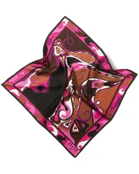 Emilio Pucci Kleiner Seidenschal mit Orchidee-Print Rosa