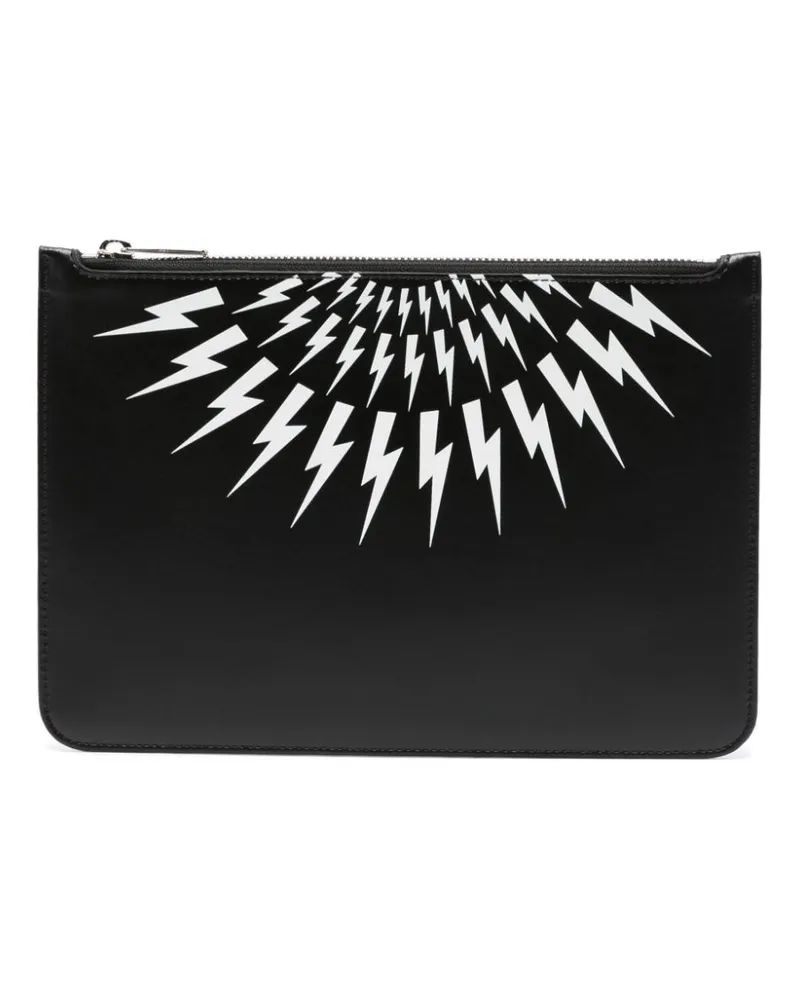 Neil Barrett Clutch mit Logo-Print Schwarz