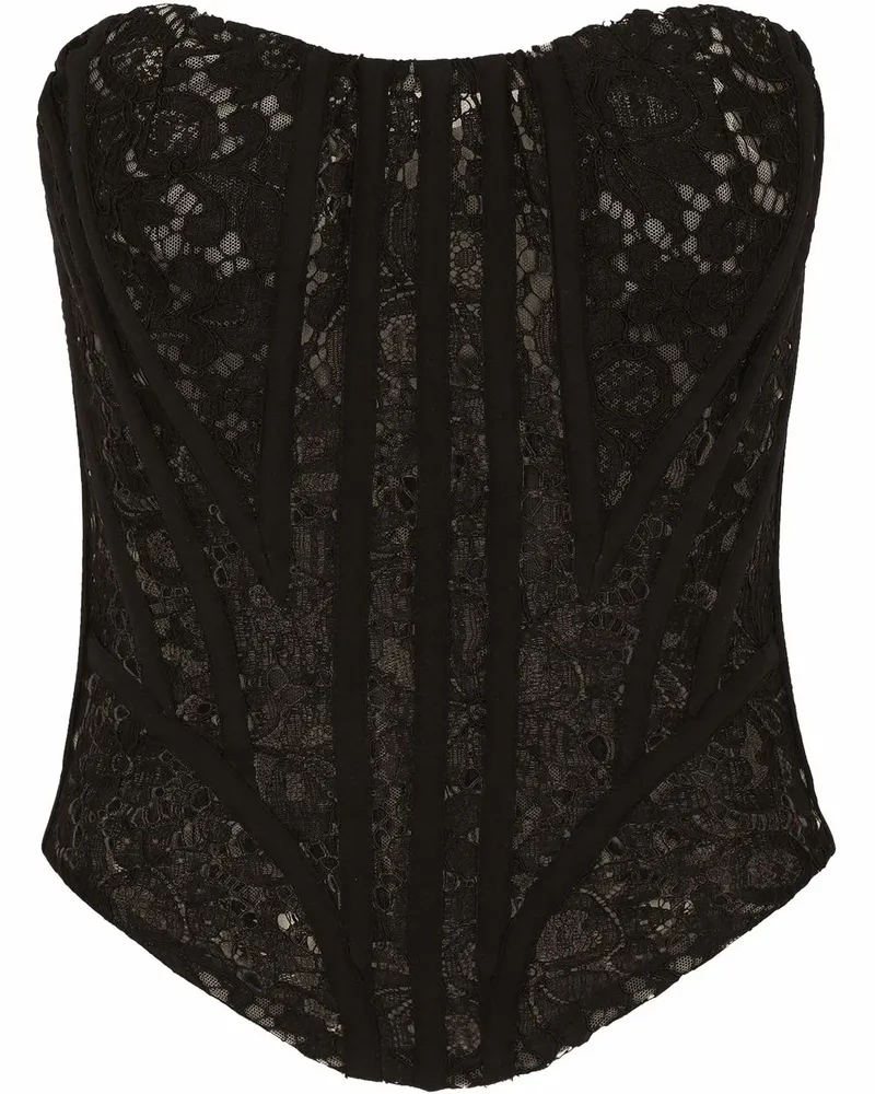 Dolce & Gabbana Bustier mit Ösen - Schwarz Schwarz