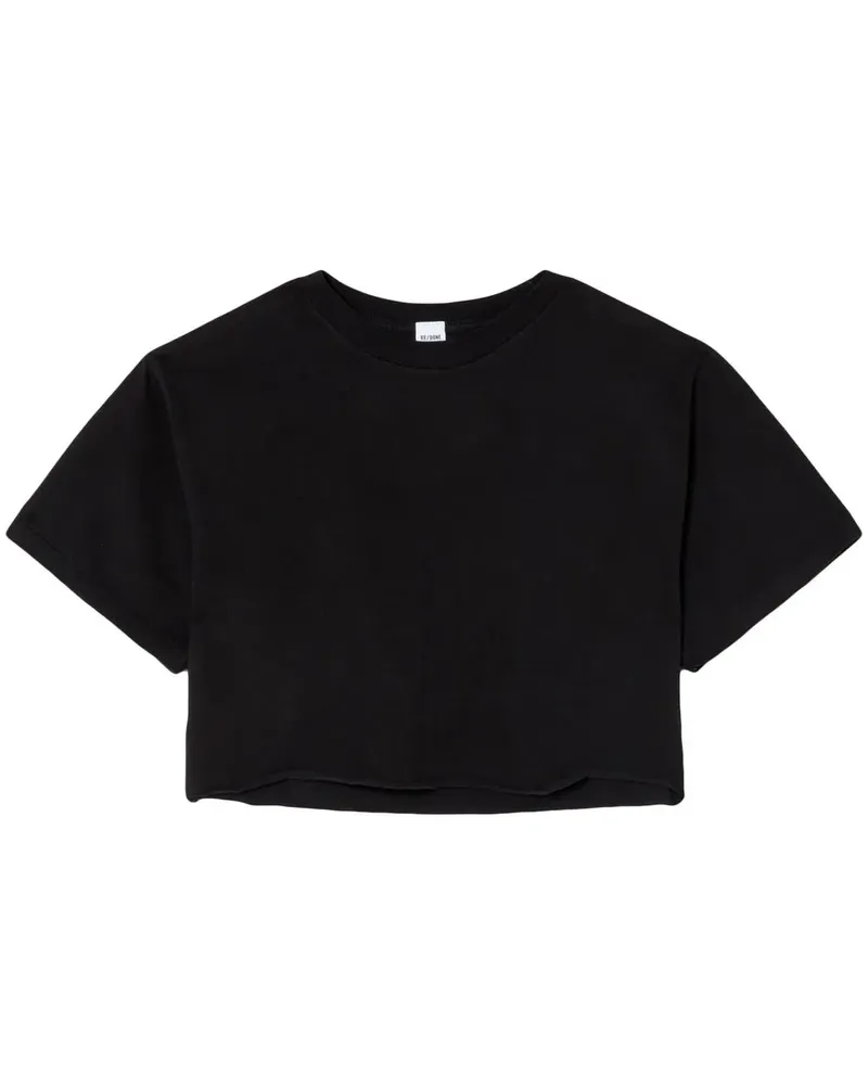 RE/DONE Klassisches Cropped-T-Shirt - Schwarz Schwarz