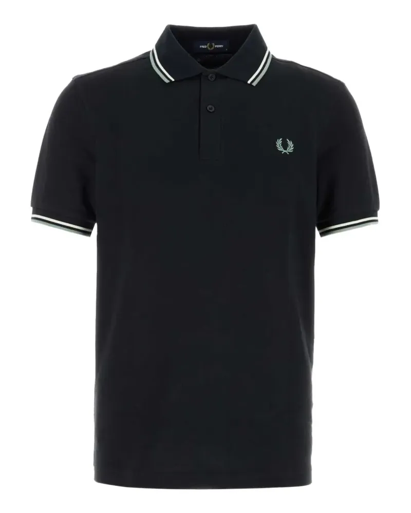 Fred Perry Poloshirt mit Streifendetails - Schwarz Schwarz