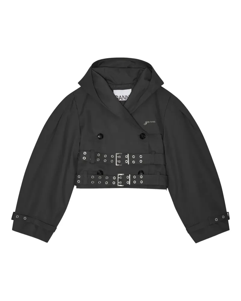 Ganni Kapuzenjacke mit Schnalle - Schwarz Schwarz