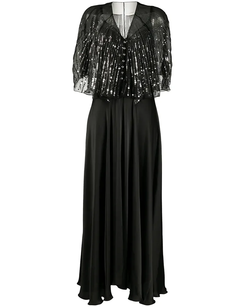 Paco Rabanne Abendkleid mit Pailletten - Schwarz Schwarz