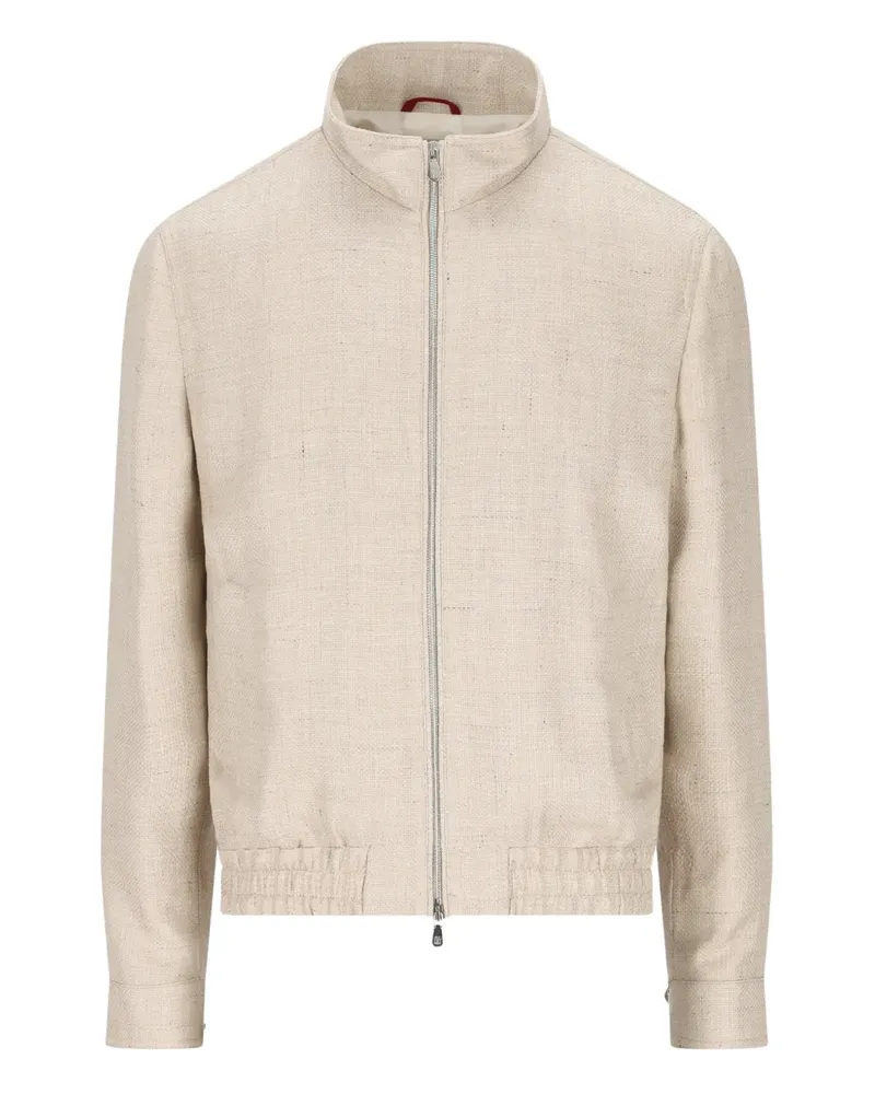 Brunello Cucinelli zip-up high-neck jacket - Nude Nude