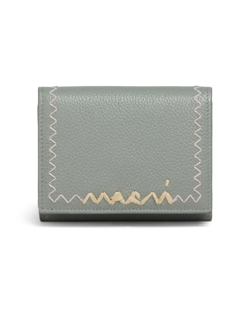 Marni Portemonnaie mit Logo-Stickerei - Grau Grau