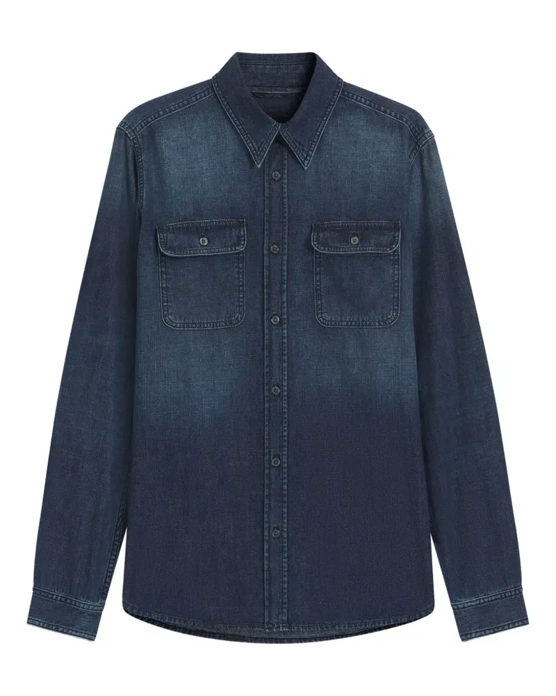 HUGO BOSS Jeanshemd mit doppelter Tasche - Blau Blau