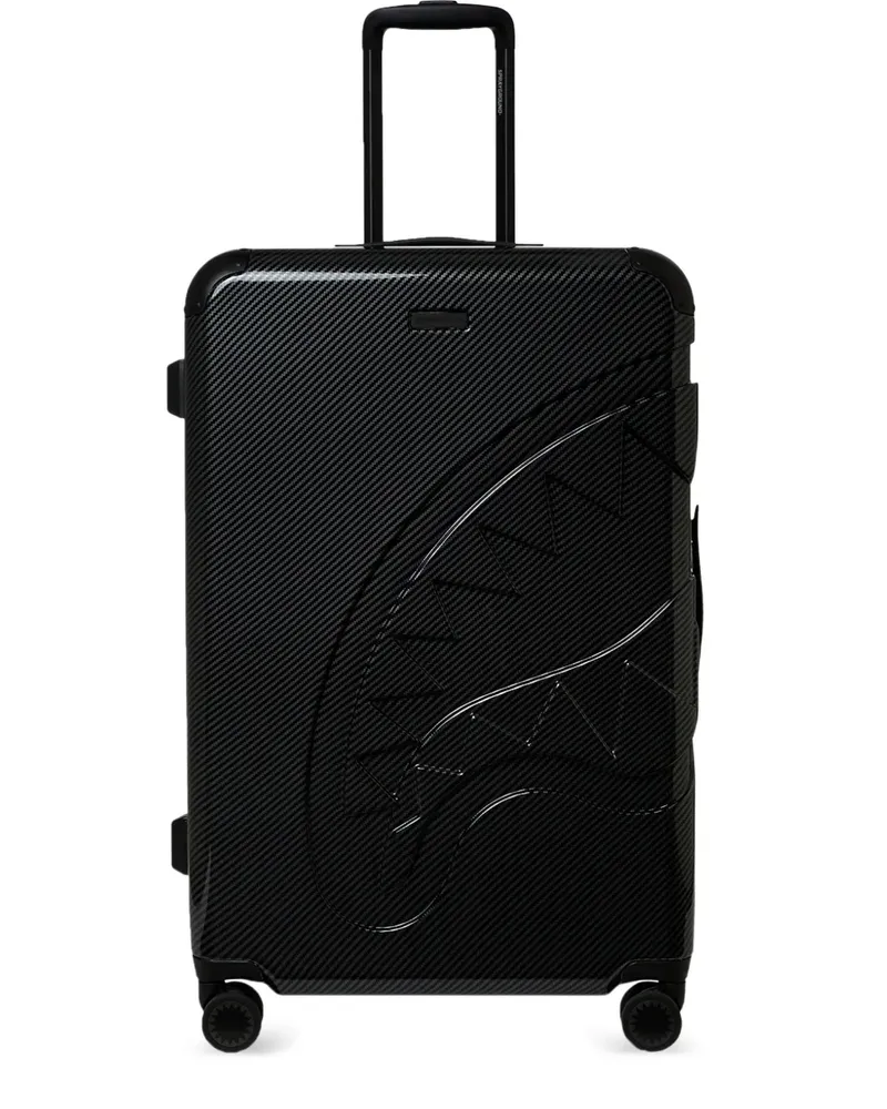 Sprayground Rollkoffer mit Haiprägung - Schwarz Schwarz