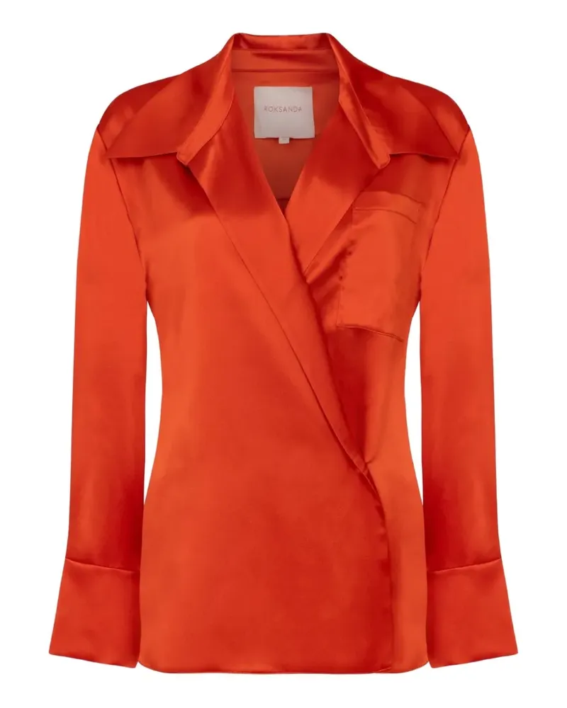 Roksanda Ilincic Gewickelte Bluse mit Satin-Finish - Orange Orange