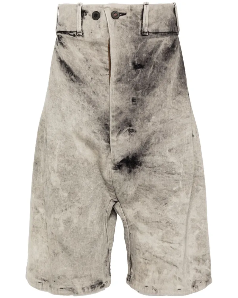 Boris Bidjan Saberi Shorts aus Acid-Wash-Denim - Grau Grau