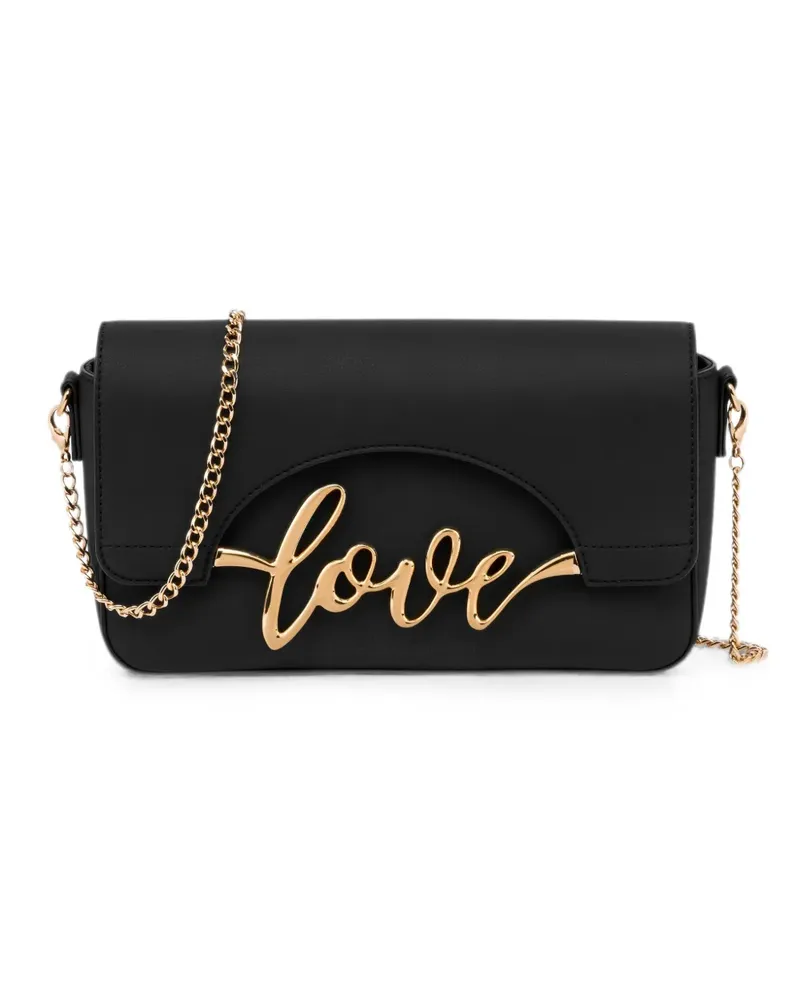 Moschino logo-plaque shoulder bag - Schwarz Schwarz