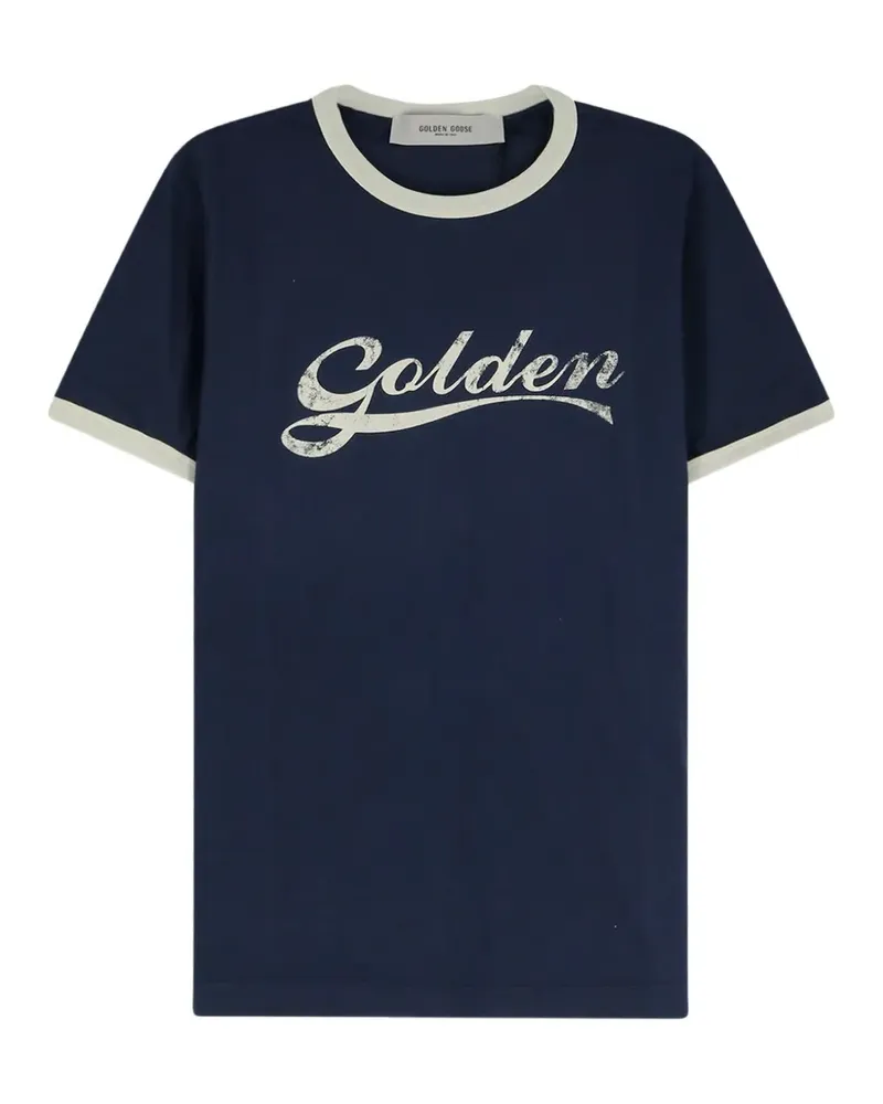 Golden Goose logo-print T-shirt - Blau Blau