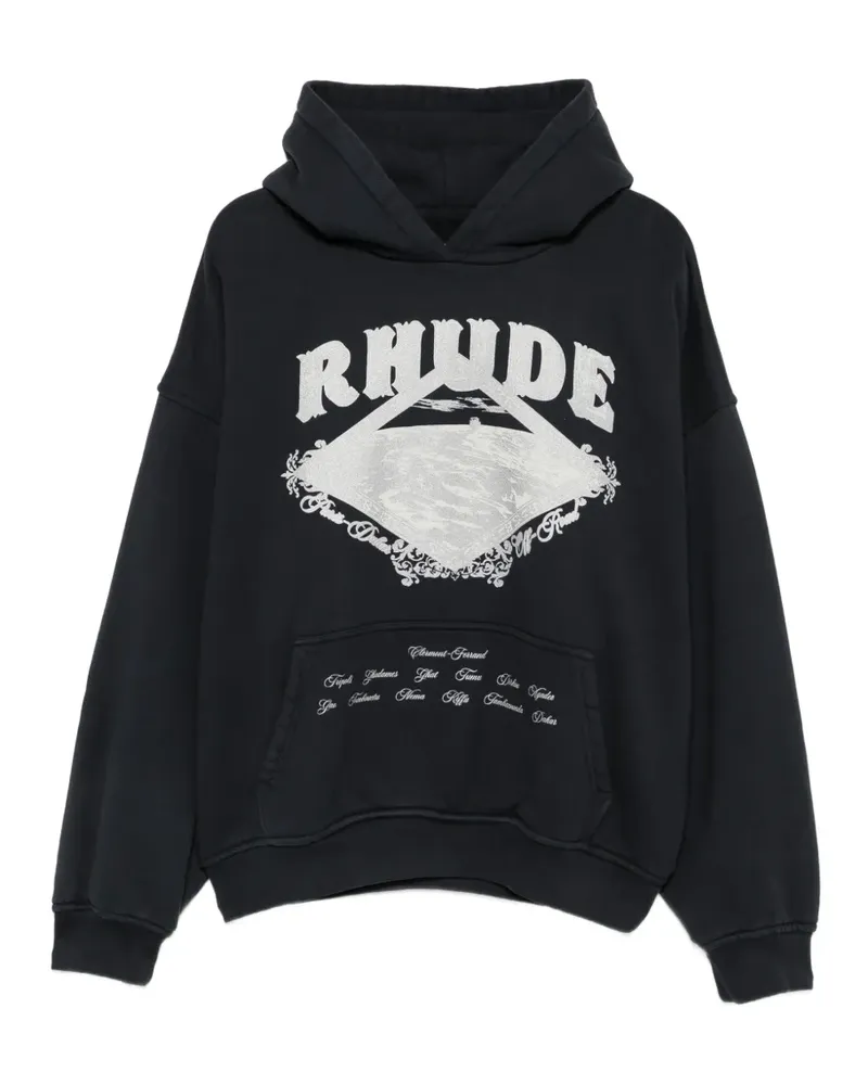 RHUDE Hoodie mit Kängurutasche - Schwarz Schwarz
