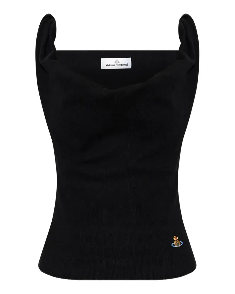 Vivienne Westwood Drapiertes Anna Oberteil mit Orb-Stickerei - Schwarz Schwarz