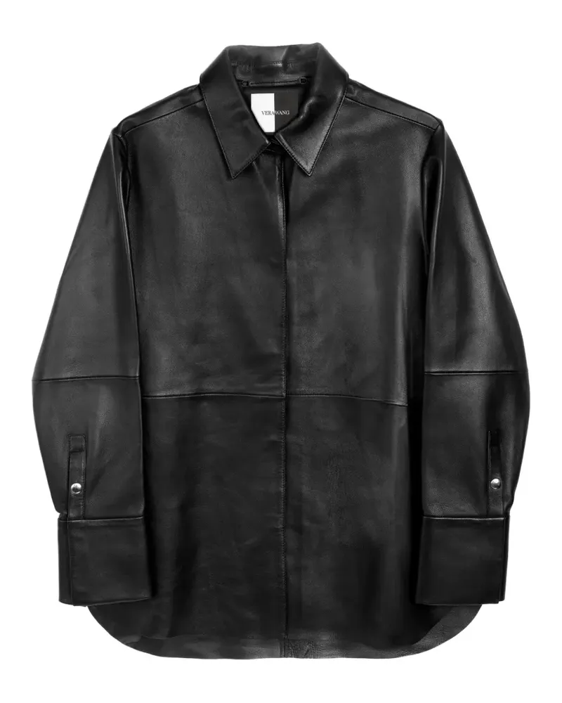 Vera Wang Lago leather snap-detail jacket - Schwarz Schwarz