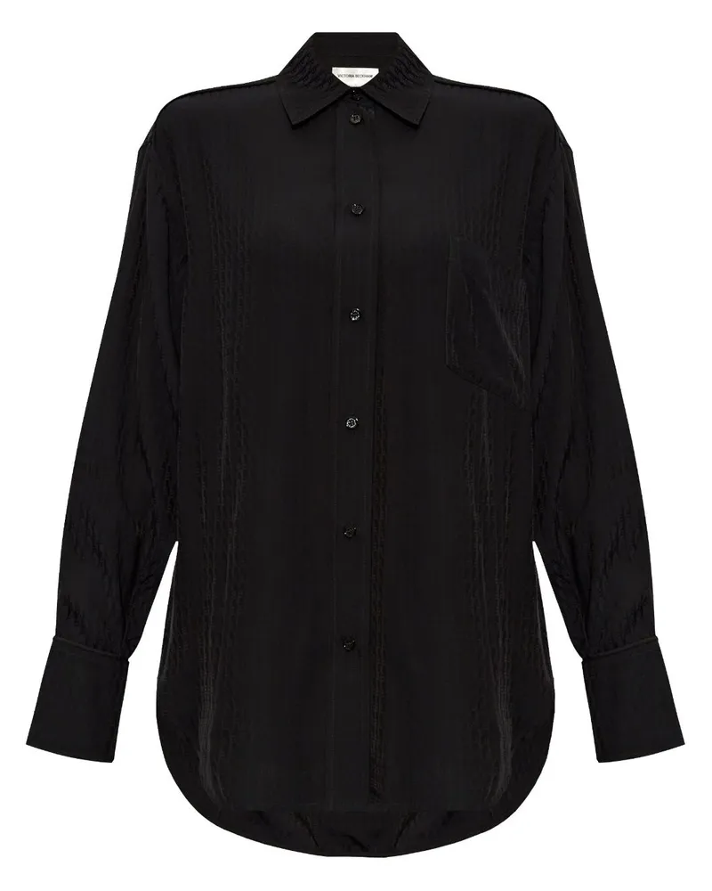 Victoria Beckham Hemd mit Monogrammmuster - Schwarz Schwarz