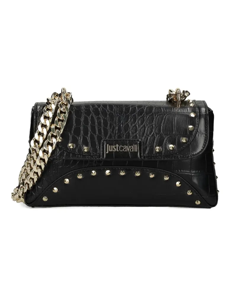 Just Cavalli Schultertasche mit Nieten - 899 BLACK 899