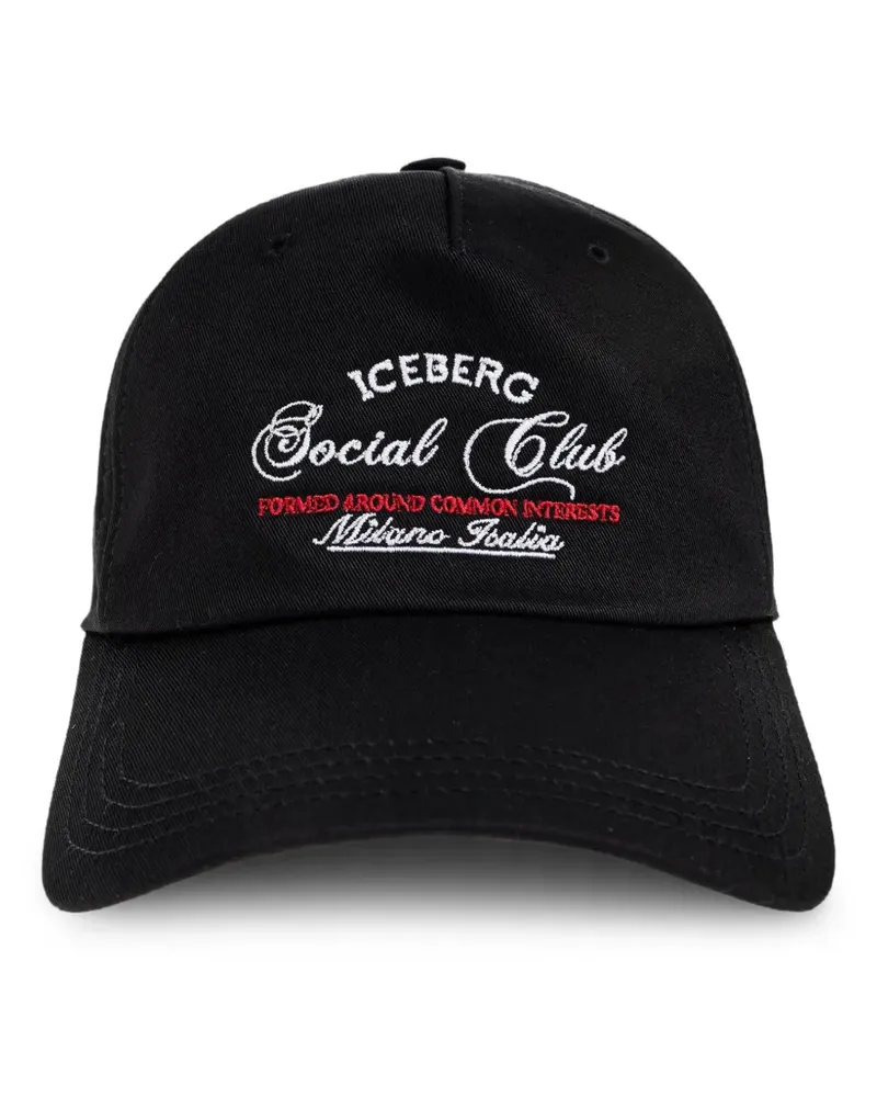 Iceberg logo-embroidered baseball cap - Schwarz Schwarz