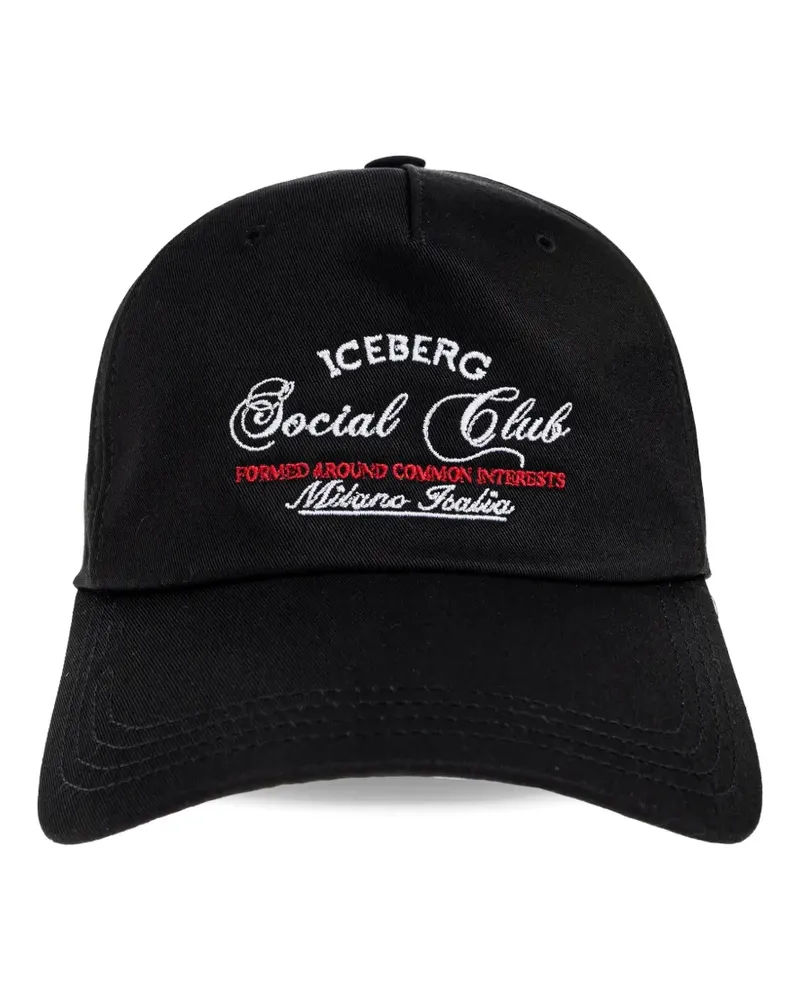 Iceberg logo-embroidered baseball cap - Schwarz Schwarz