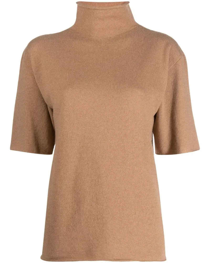 Jil Sander Kurzärmeliges Rollkragenoberteil - Nude Nude