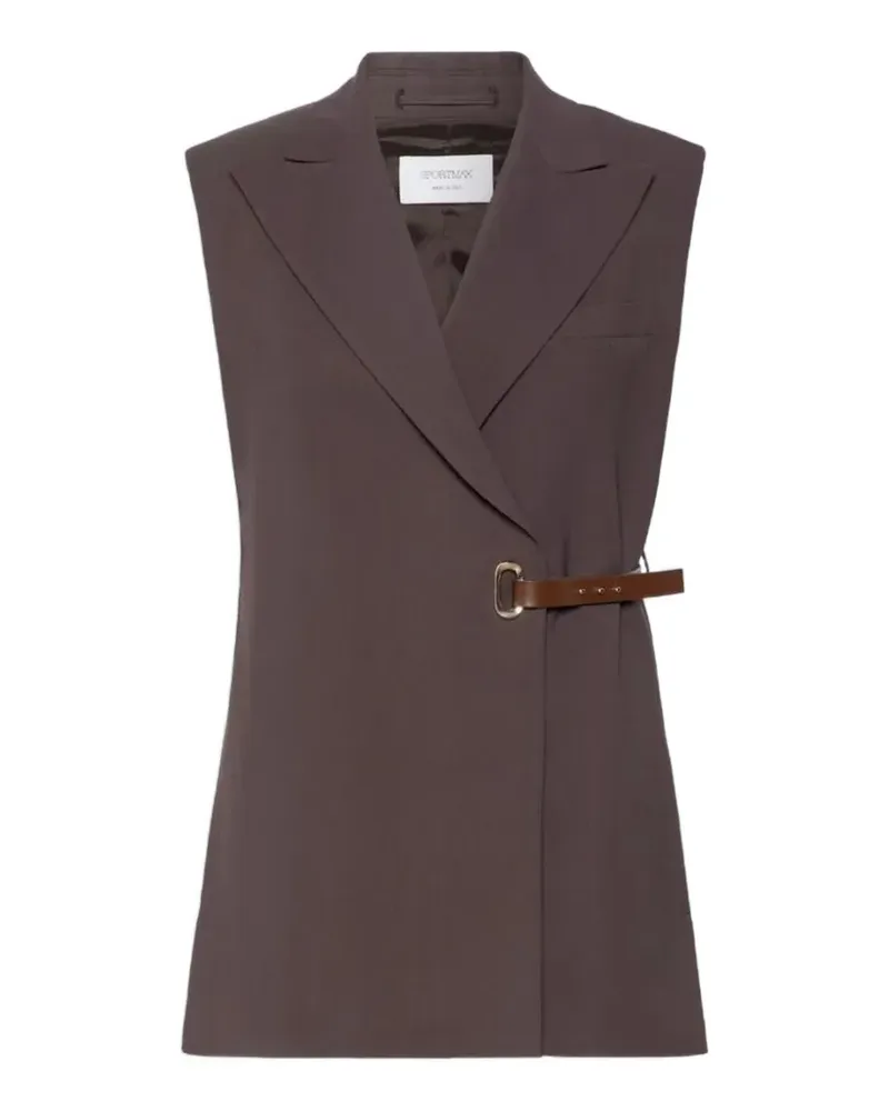 SPORTMAX Ärmelloser Blazer aus Viskose-Stretch - Braun Braun