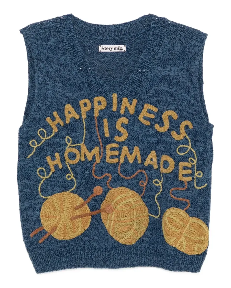 STORY mfg. Party Strickweste - Blau Blau