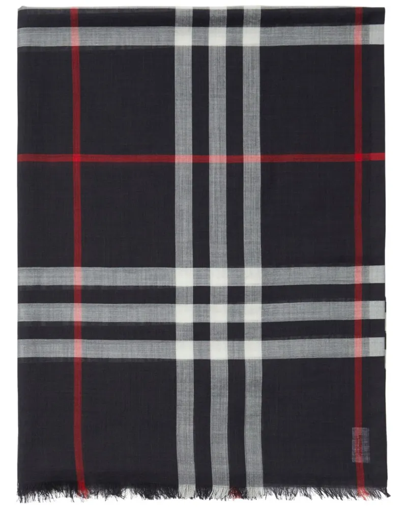 Burberry Karierter Schal mit Seidenanteil - Schwarz Schwarz