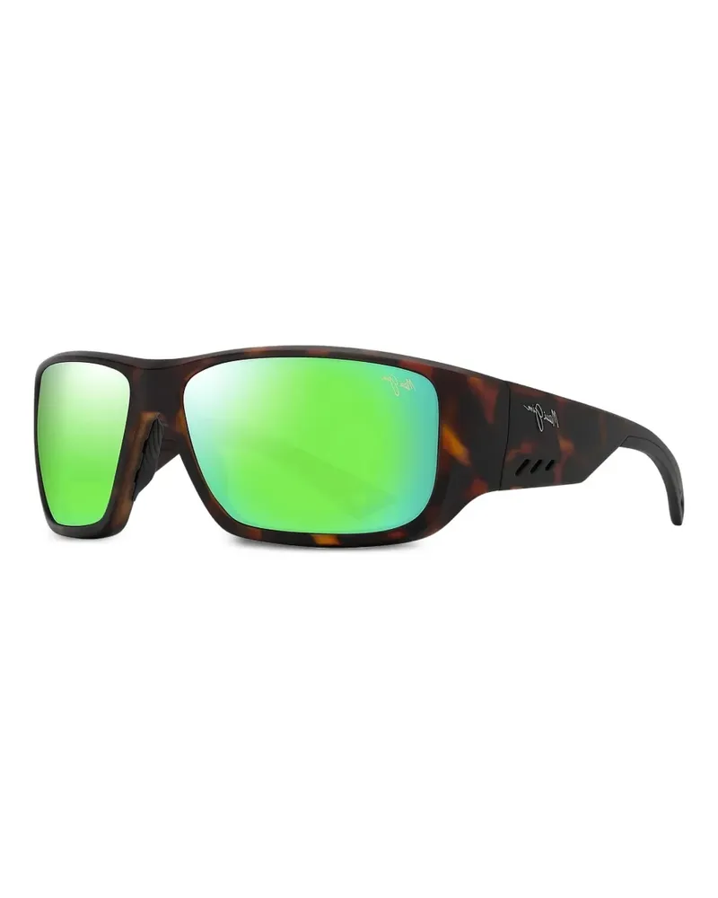 Maui Jim Eckige Keha Sonnenbrille - Braun Braun