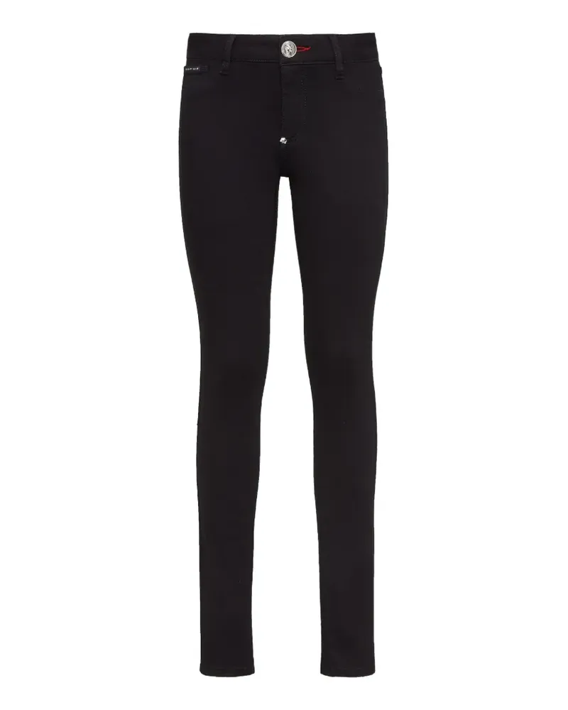 Philipp Plein Angel wing-embroidered jeggings - Schwarz Schwarz