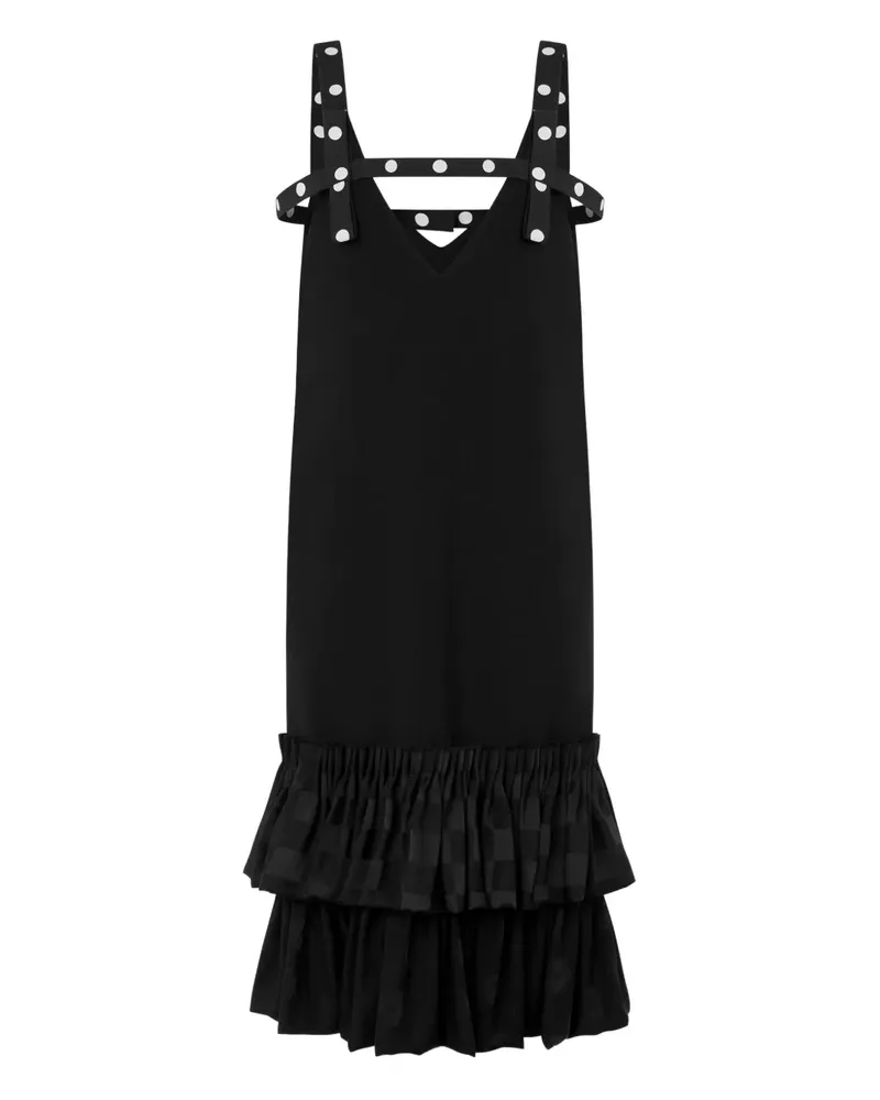 Moschino Gerüschtes Kleid mit Schleifendetail - Schwarz Schwarz