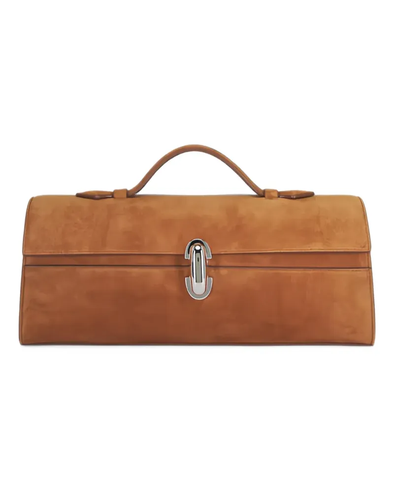 SAVETTE Tote Bag aus Wildleder mit Henkel - Braun Braun