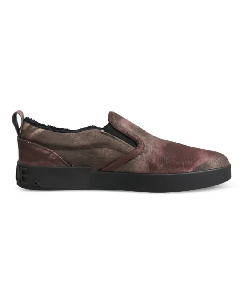 Dolce & Gabbana Slip-On-Sneakers mit abstraktem Print - Rot Rot