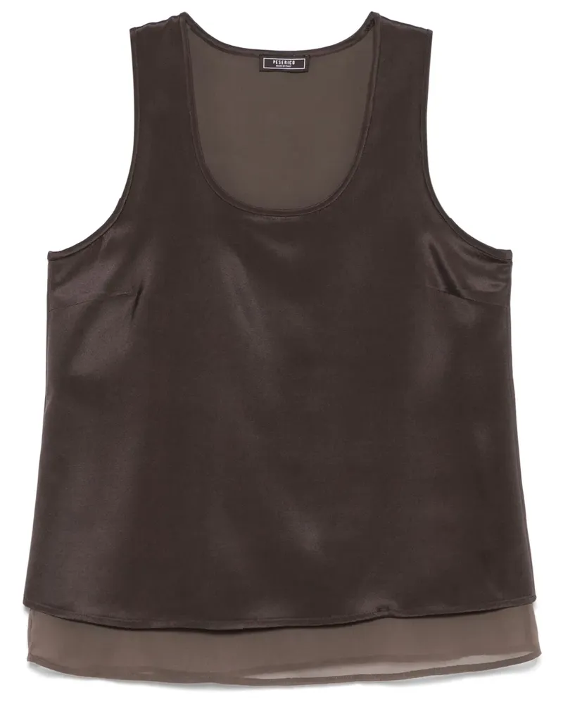 Peserico Tanktop aus Satin - Braun Braun