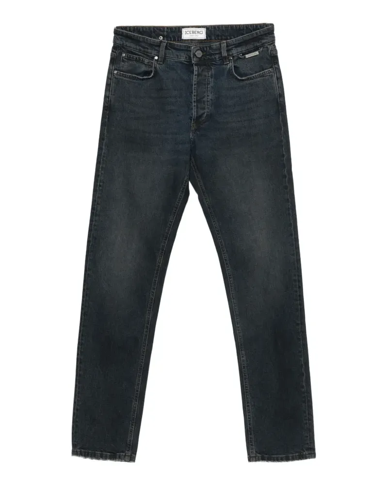 Iceberg logo-plaque straight-leg jeans - Blau Blau