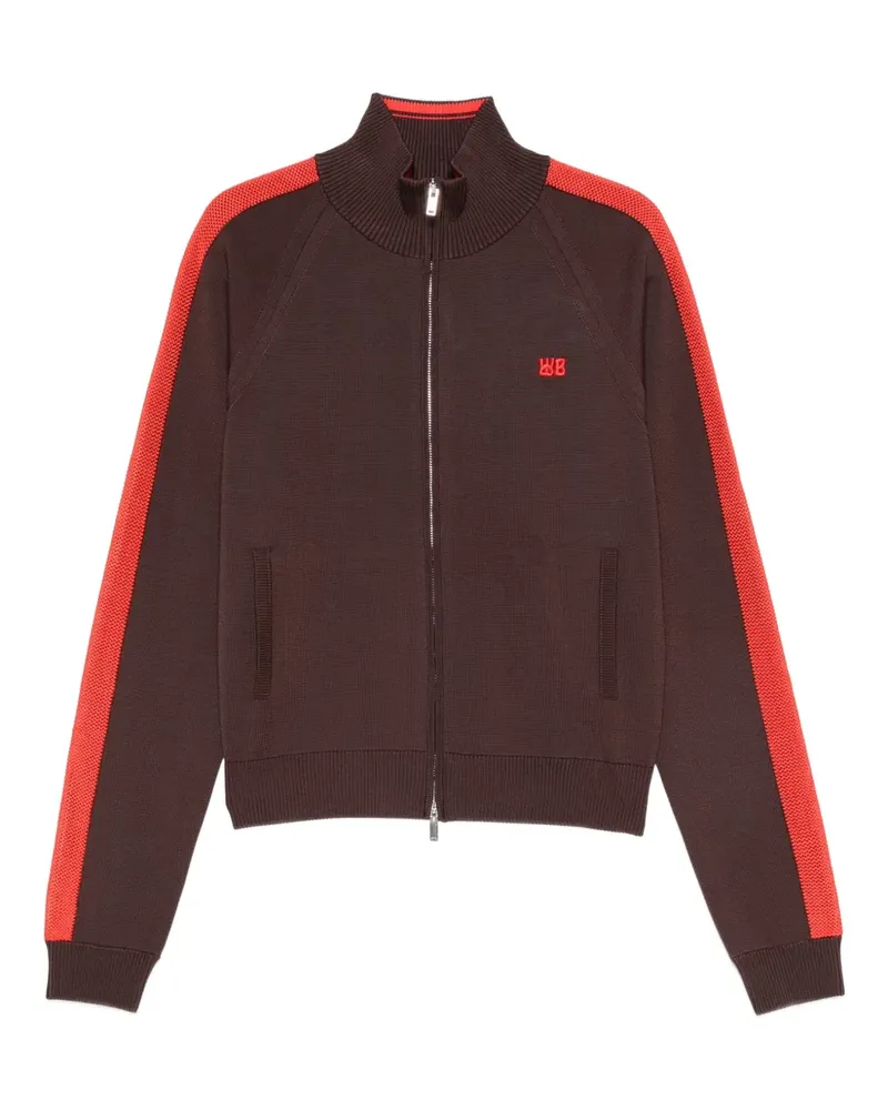 Wales Bonner Gestreiftes Sweatshirt mit Reißverschluss - Braun Braun