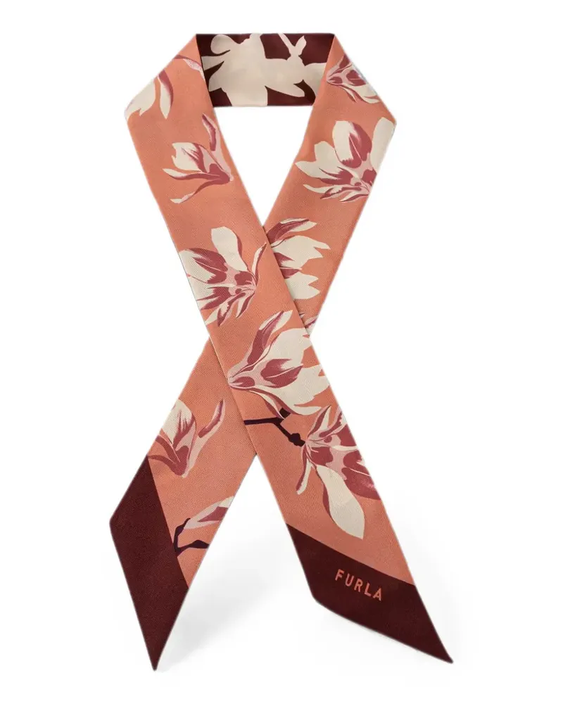 Furla Metropolis floral-print silk scarf - Rosa Rosa