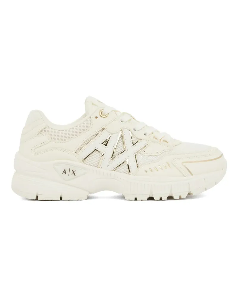 Armani Exchange logo-patch panelled sneakers - Weiß Weiß