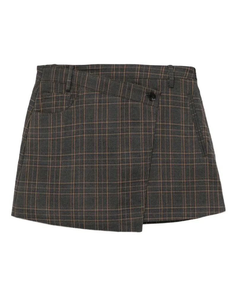 b+ab Karierter Minirock - Grau Grau