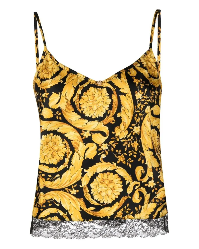 Versace Camisole-Top mit Barocco-Print - Schwarz Schwarz