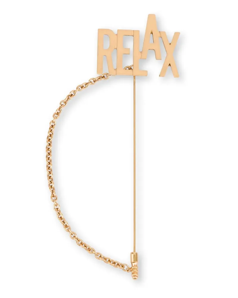 Moschino Brosche mit Kettendetail - Gold Gold