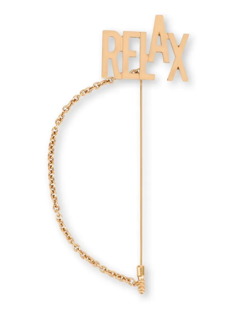 Moschino Brosche mit Kettendetail - Gold Gold