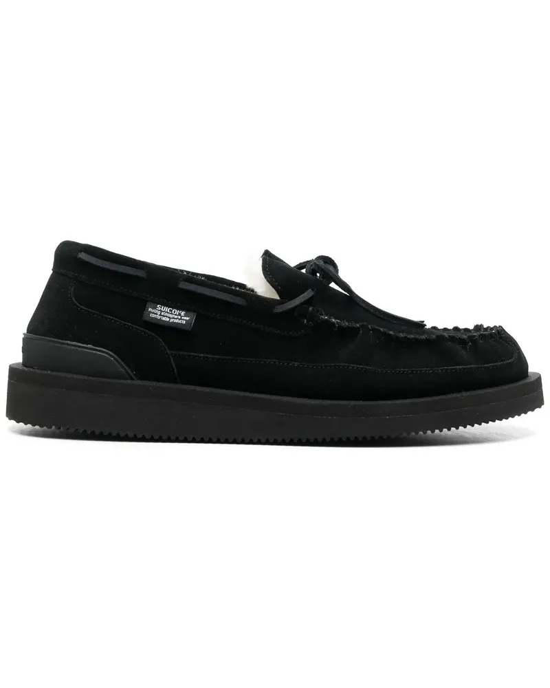 SUICOKE Loafer mit Shearling-Futter - Schwarz Schwarz