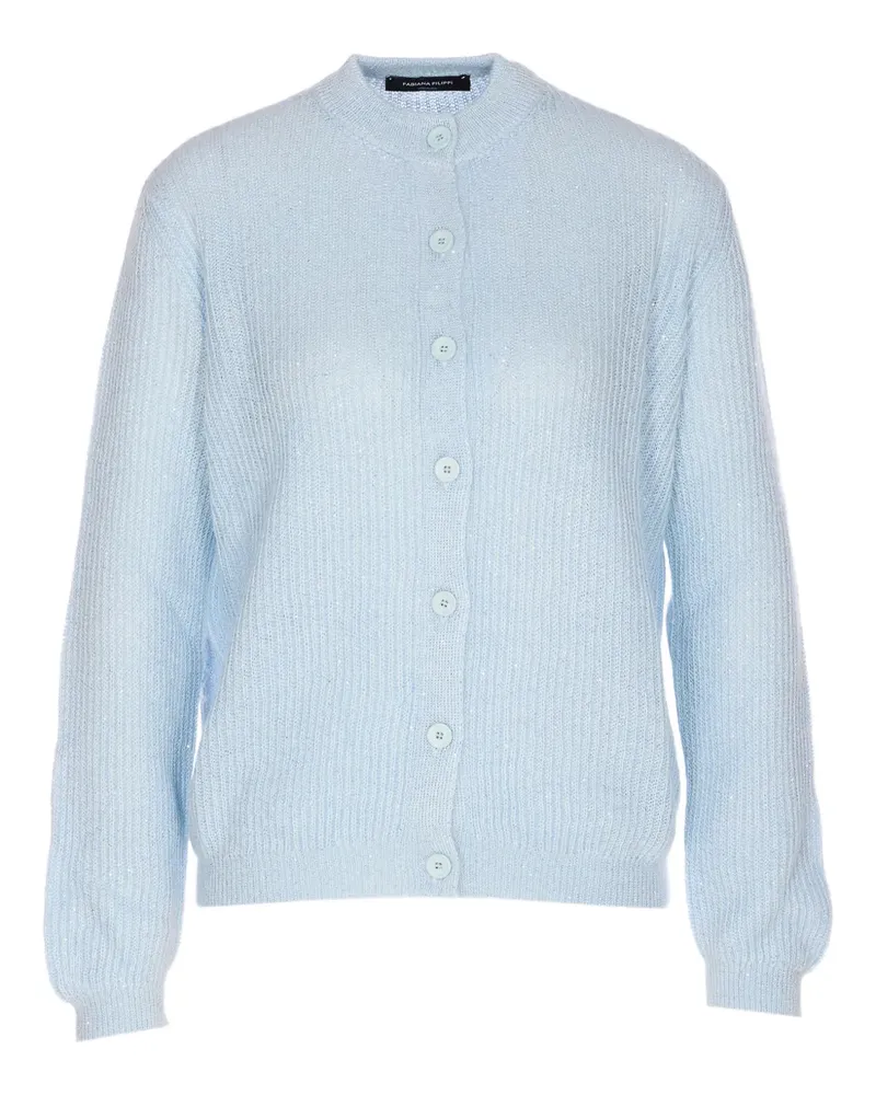 Fabiana Filippi Pailletten-Cardigan mit rundem Ausschnitt - Blau Blau