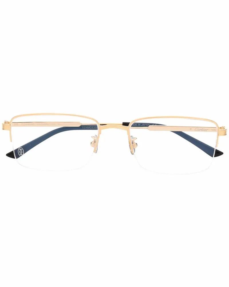 Cartier Brille mit eckigem Gestell - Gold Gold